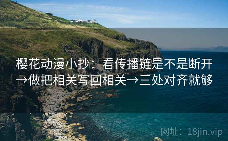 樱花动漫小抄：看传播链是不是断开→做把相关写回相关→三处对齐就够