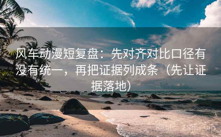 风车动漫短复盘：先对齐对比口径有没有统一，再把证据列成条（先让证据落地）