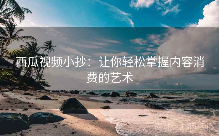 西瓜视频小抄：让你轻松掌握内容消费的艺术