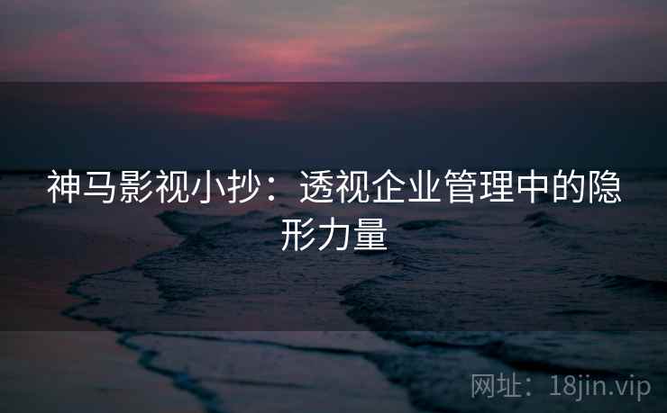 神马影视小抄：透视企业管理中的隐形力量